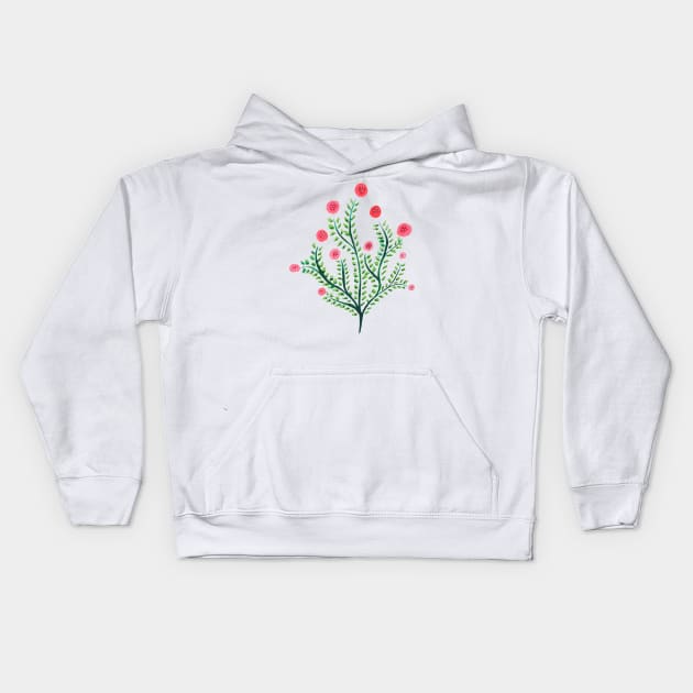 Spring Plant In Pink And Green Kids Hoodie by Boriana Giormova